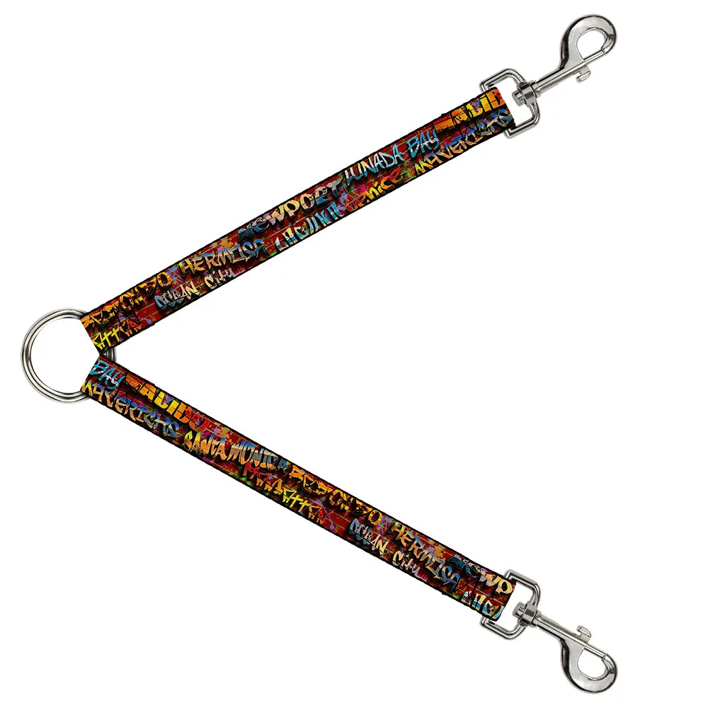 Dog Leash Splitter - Beach Tags/Paint Splatter Brick Wall/Beach Scenes