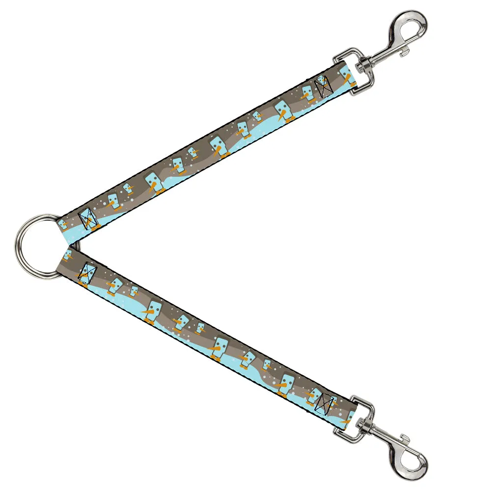 Dog Leash Splitter - Block Penguins Navy