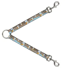 Dog Leash Splitter - Block Penguins Tan