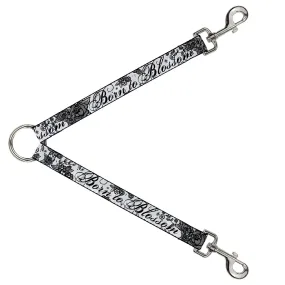 Dog Leash Splitter - Born to Blossom Black/White