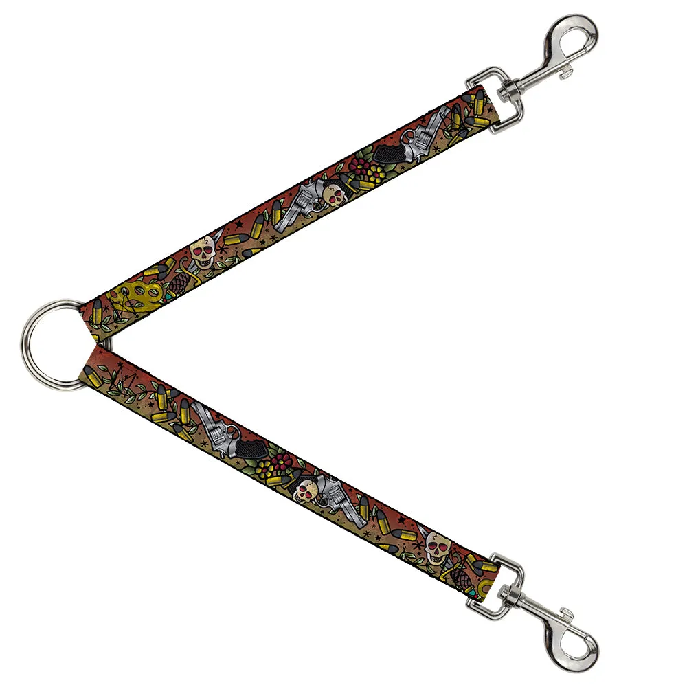 Dog Leash Splitter - Born to Raise Hell CLOSE-UP Red