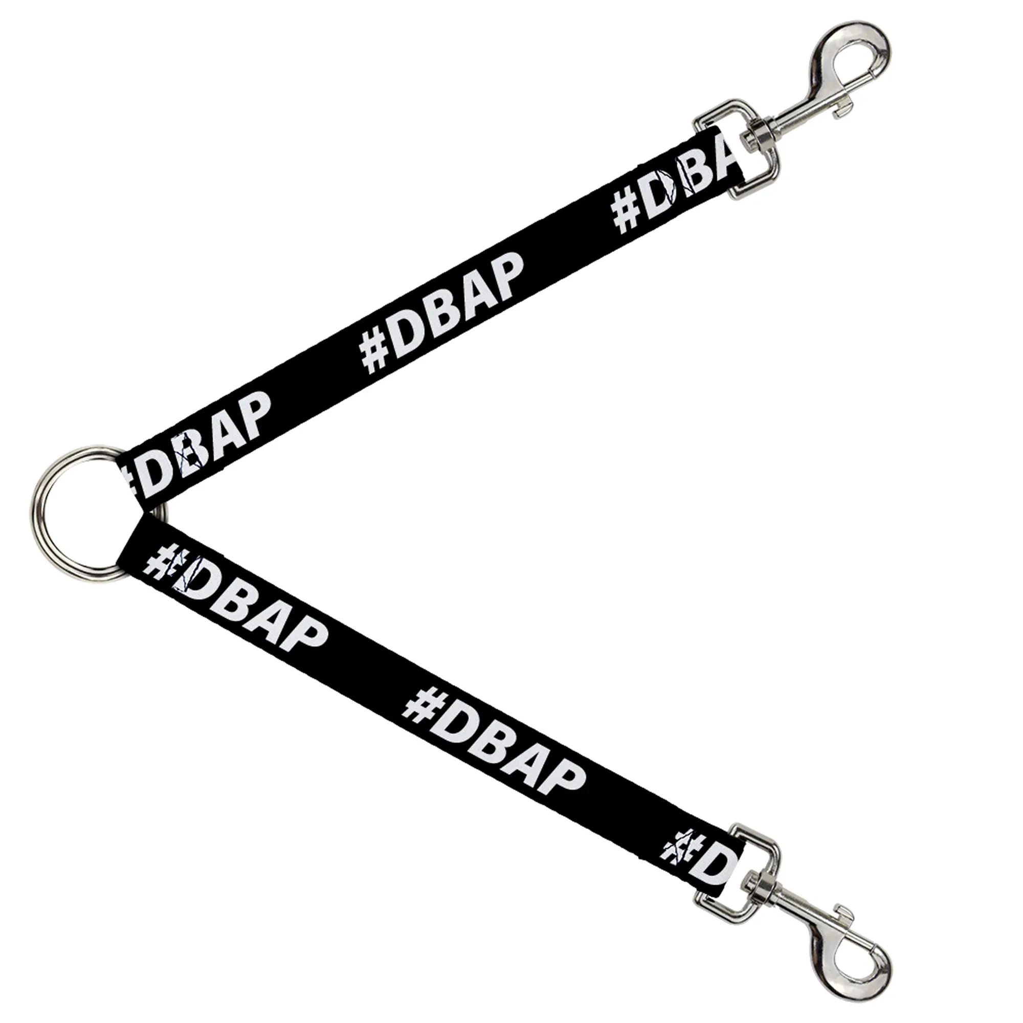 Dog Leash Splitter - #DBAP Hash Tag Text Black/White