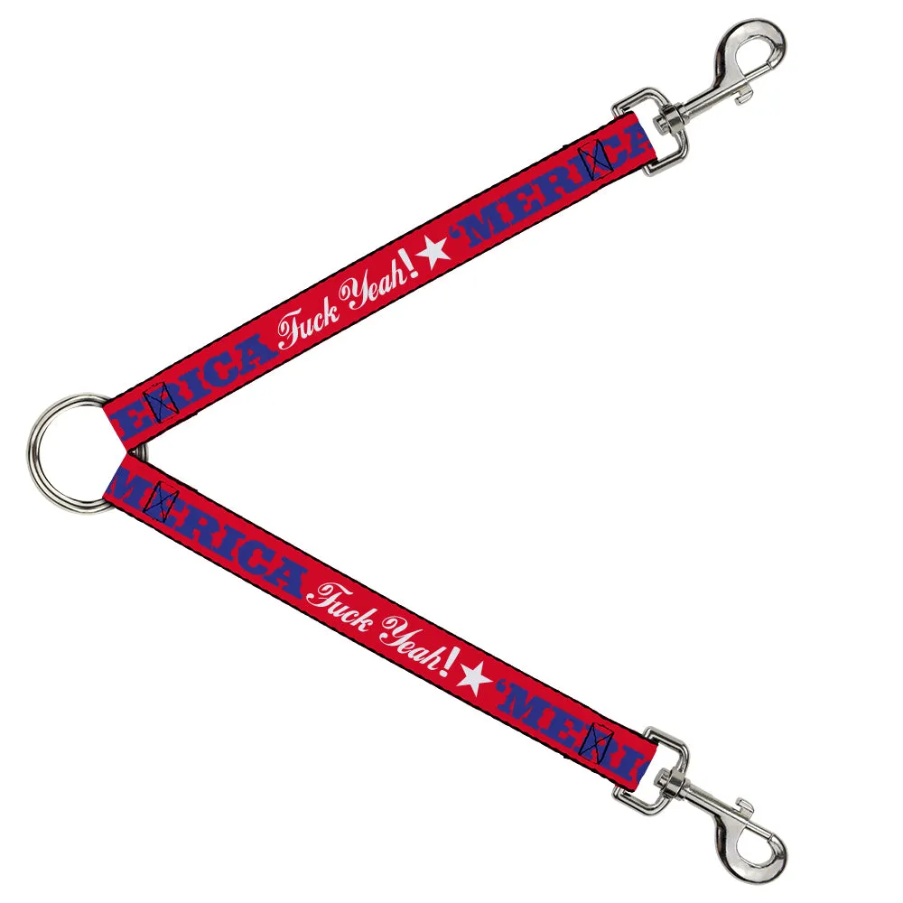 Dog Leash Splitter - 'MERICA FUCK YEAH!/Star Red/Blue/White