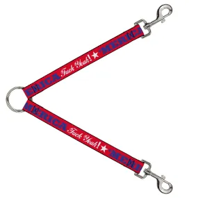 Dog Leash Splitter - 'MERICA FUCK YEAH!/Star Red/Blue/White