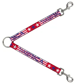 Dog Leash Splitter - 'MERICA Stripes/Stars Red/White/Blue