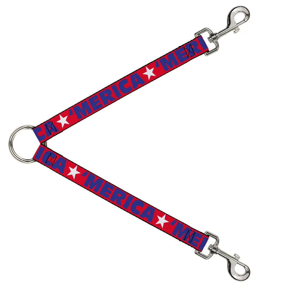 Dog Leash Splitter - 'MERICA/Star Red/Blue/White