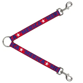 Dog Leash Splitter - 'MERICA/Star Red/Blue/White