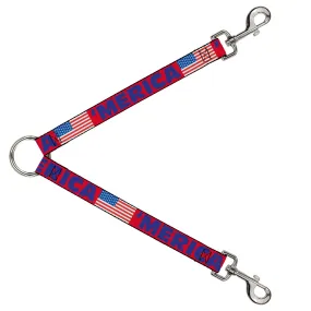 Dog Leash Splitter - 'MERICA/US Flag Red/Blue/White