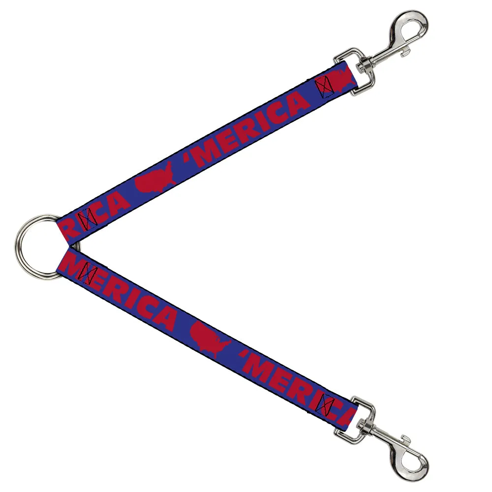 Dog Leash Splitter - 'MERICA/USA Silhouette Blue/Red