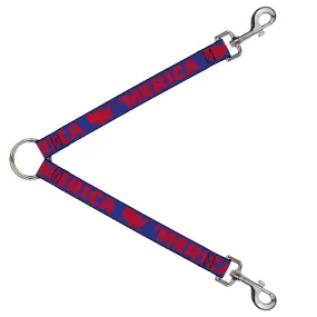 Dog Leash Splitter - 'MERICA/USA Silhouette Blue/Red
