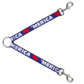 Dog Leash Splitter - 'MERICA/USA Silhouette Blue/White/Red