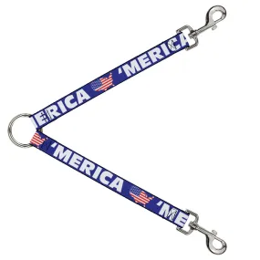 Dog Leash Splitter - 'MERICA/USA Silhouette Blue/White/US Flag