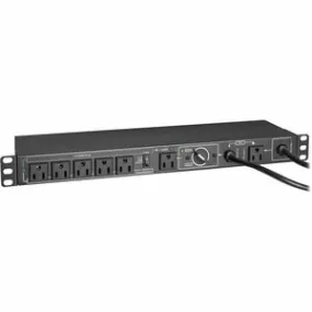 Eaton Tripp Lite Series 100-125V 12A Single-Phase Hot-Swap PDU with Manual Bypass - 6 NEMA 5-15R Outlets, 2 5-15P Inputs, 1U Rack/Wall