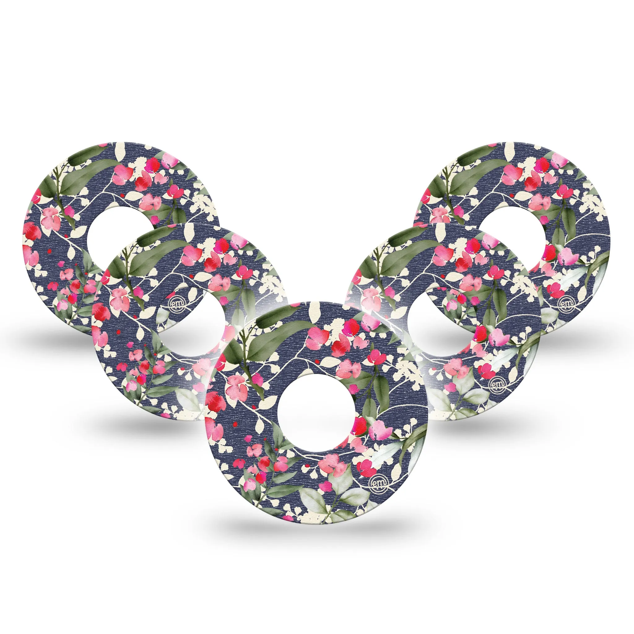 ExpressionMed Denim Flowers Adhesive Patch Freestyle Libre 3