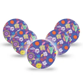 ExpressionMed OverPatch Purple Flower Adhesive Patch Freestyle Libre 3
