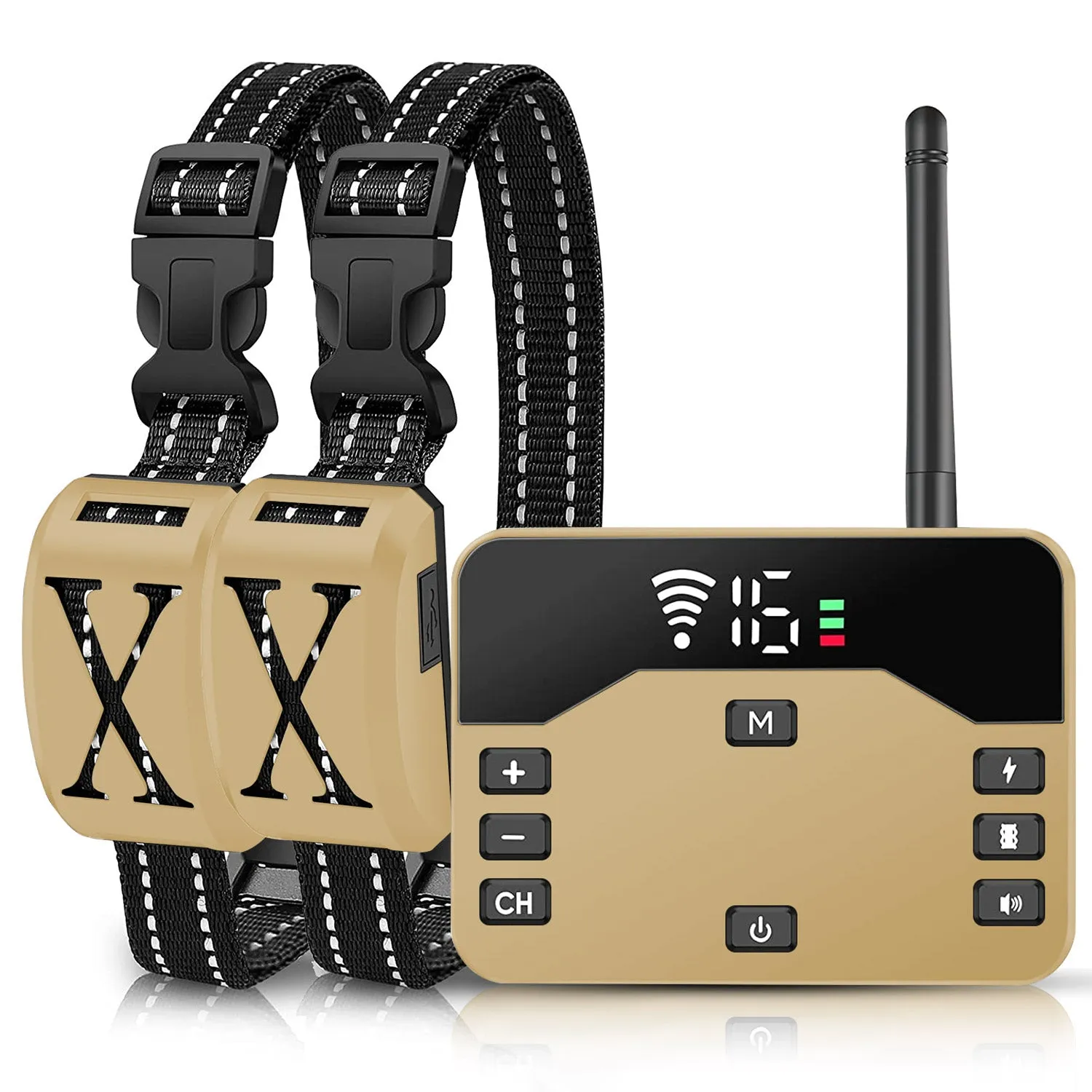 Fresh Fab Finds 2 In 1 Wireless Electric Dog Fence Waterproof Pet Shock Boundary Containment System Electric Training Collar with 2 Receiver Collars for Small Medium
