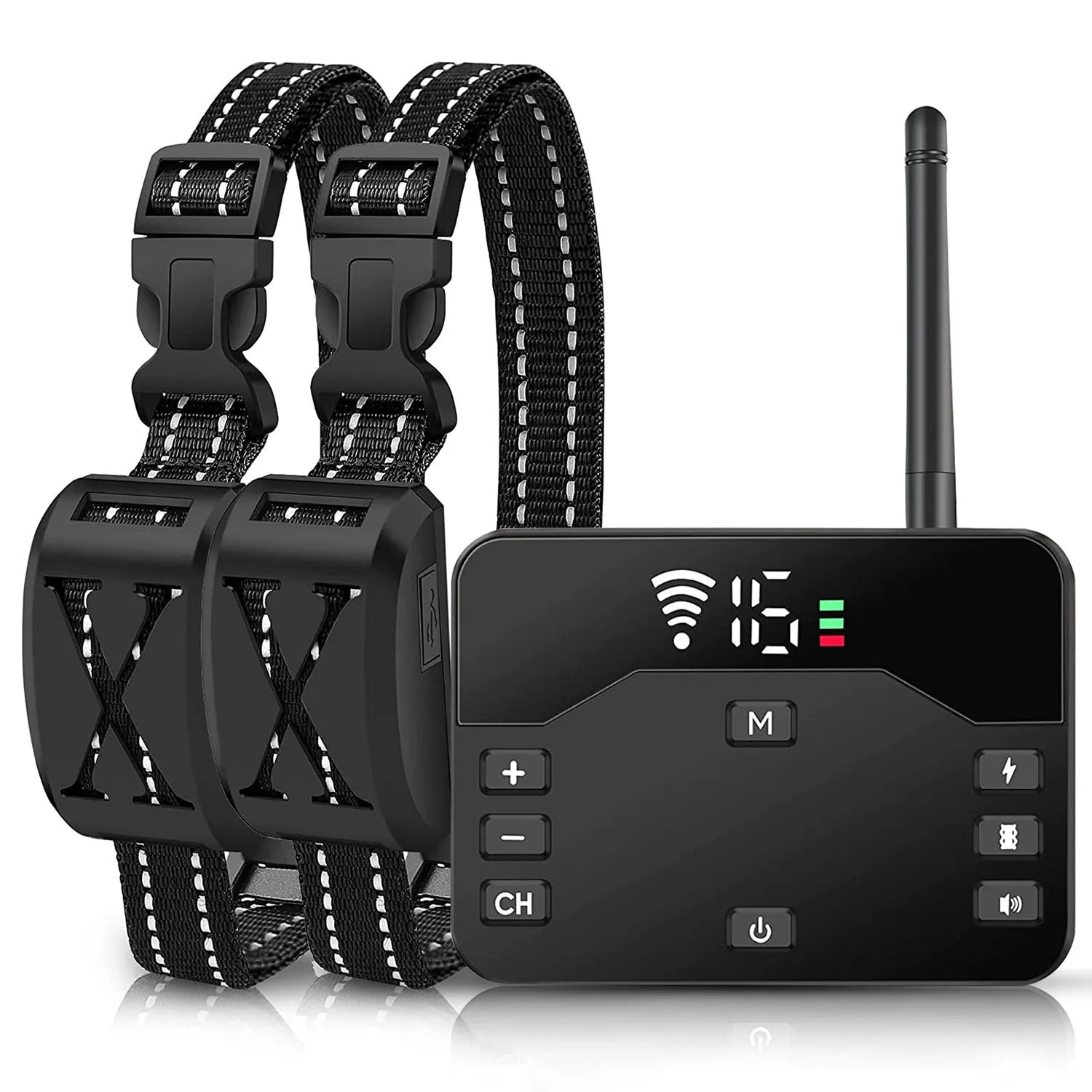 Fresh Fab Finds 2 In 1 Wireless Electric Dog Fence Waterproof Pet Shock Boundary Containment System Electric Training Collar with 2 Receiver Collars for Small Medium