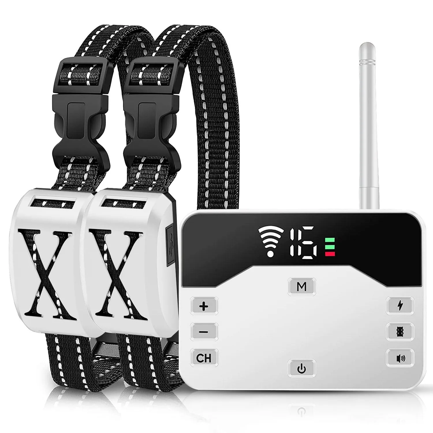 Fresh Fab Finds 2 In 1 Wireless Electric Dog Fence Waterproof Pet Shock Boundary Containment System Electric Training Collar with 2 Receiver Collars for Small Medium