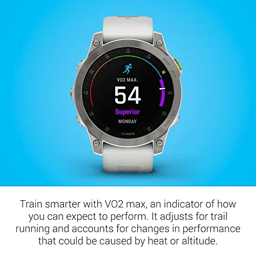 Garmin epix Gen 2, Premium active smartwatch, Health and wellness features, touchscreen AMOLED display, adventure watch with advanced features, white titanium