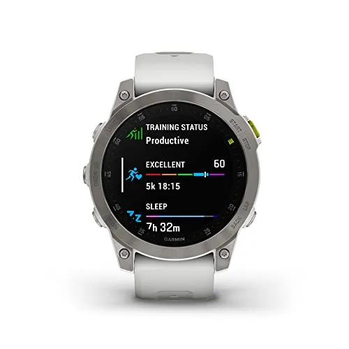 Garmin epix Gen 2, Premium active smartwatch, Health and wellness features, touchscreen AMOLED display, adventure watch with advanced features, white titanium