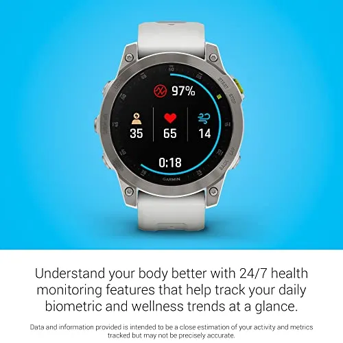 Garmin epix Gen 2, Premium active smartwatch, Health and wellness features, touchscreen AMOLED display, adventure watch with advanced features, white titanium