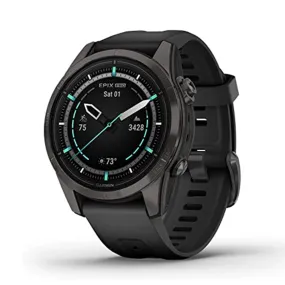 Garmin epix Pro (Gen 2) Sapphire Edition 42mm Black Advanced Training Technology Built-in Flashlight High Performance Smartwatch - 010-02802-14