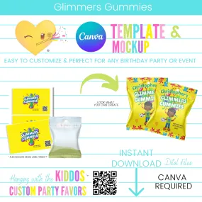Glimmers Gummies Canva Template and Mockup