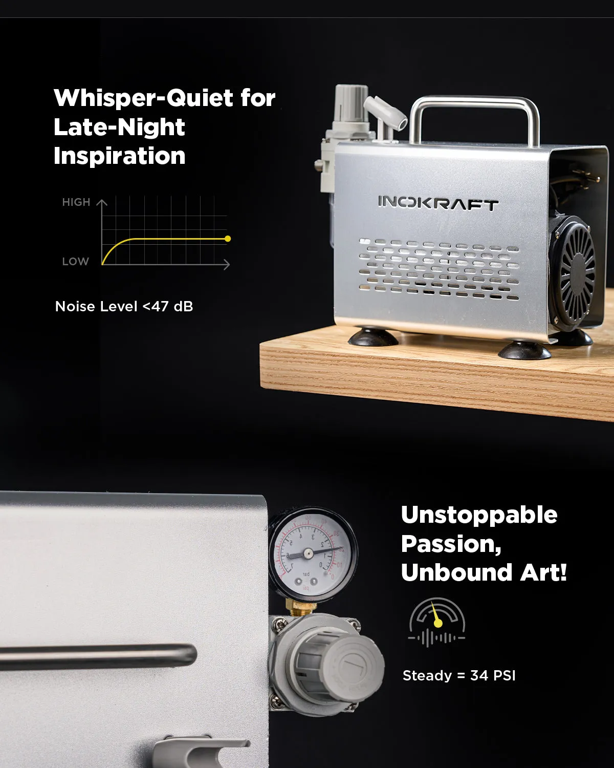 InoKraft Airbrush Kit with Air Compressor