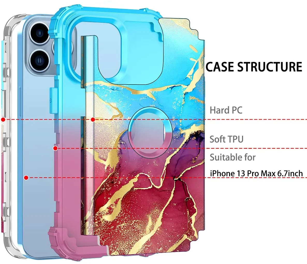 iPhone 13 Pro Max Rainbow Case | Rainbow iPhone 13 Pro Max Glitter Case