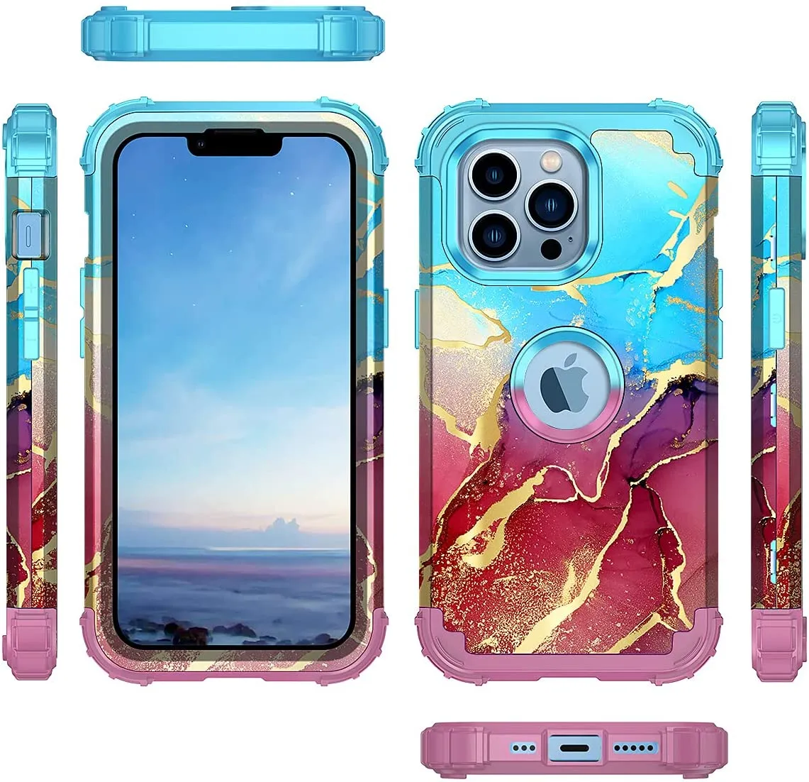 iPhone 13 Pro Max Rainbow Case | Rainbow iPhone 13 Pro Max Glitter Case
