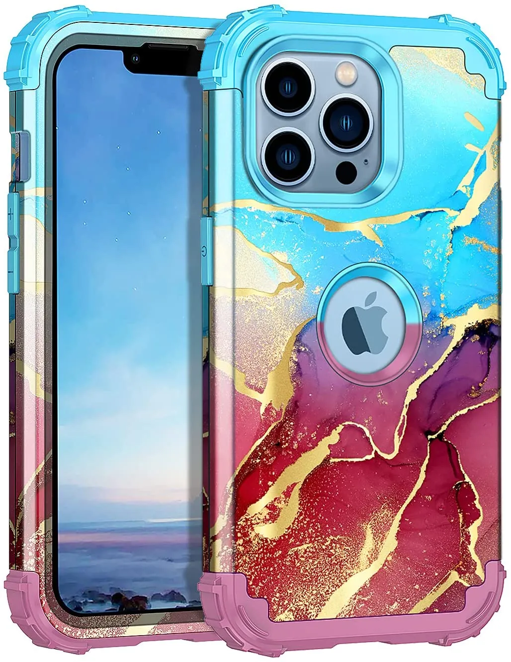 iPhone 13 Pro Max Rainbow Case | Rainbow iPhone 13 Pro Max Glitter Case