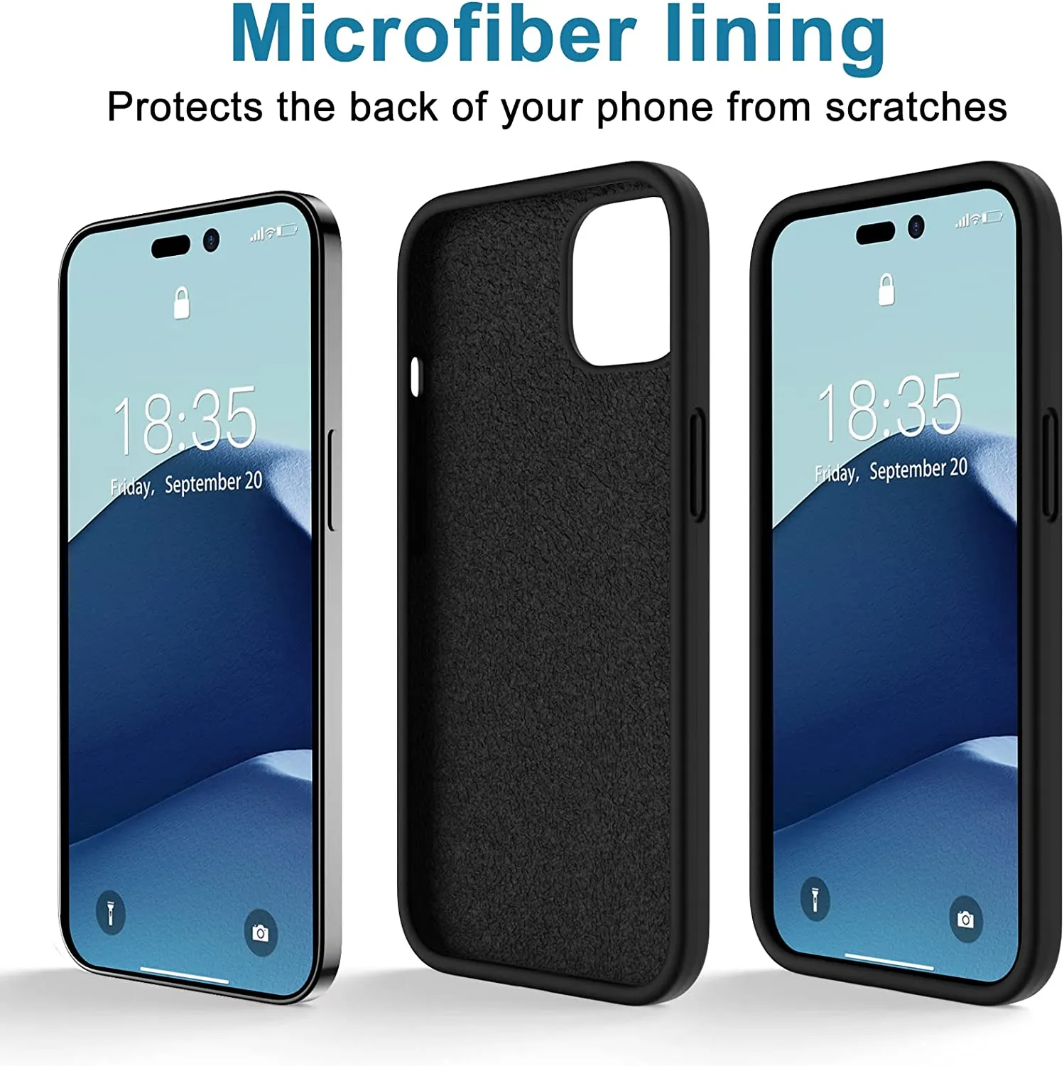 iPhone 14 Pro Max Case,Magnetic Liquid Silicone Gel Rubber Bumper Cover - Black