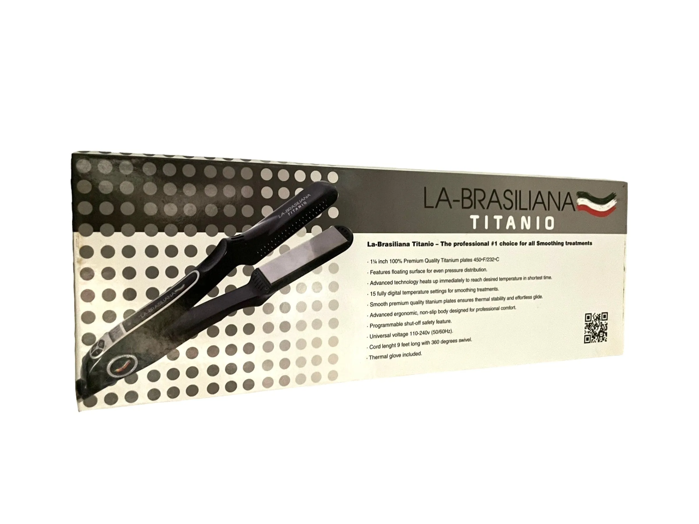 Labrasiliana Titanio Flat Iron 1 1/4” Hair Straightener 450F