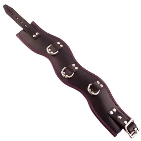 Leather Black and Purple Padded Posture Collar with Buckles