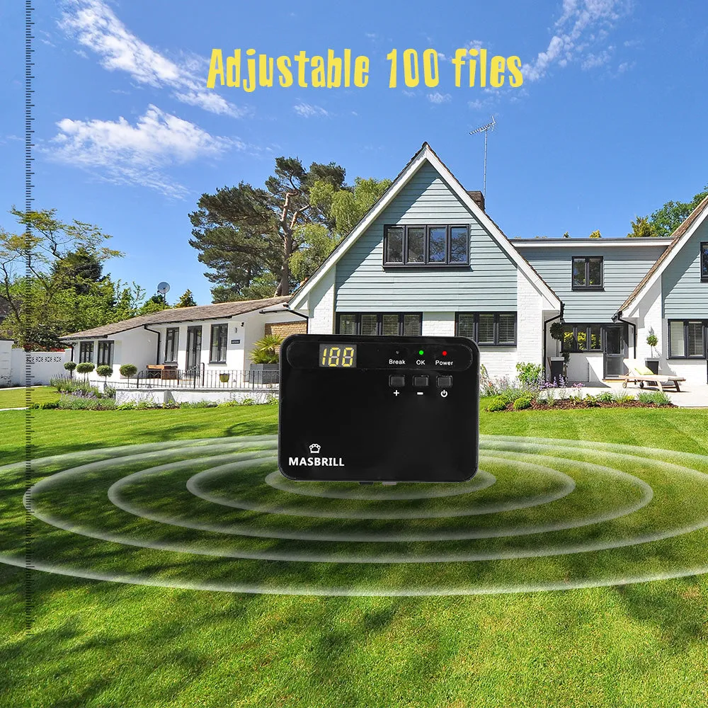 MASBRILL Electric Dog Fence, Underground Electric Dog Fence Rechargeable Dog Fence Collar 650 ft Wire with 2 Collars