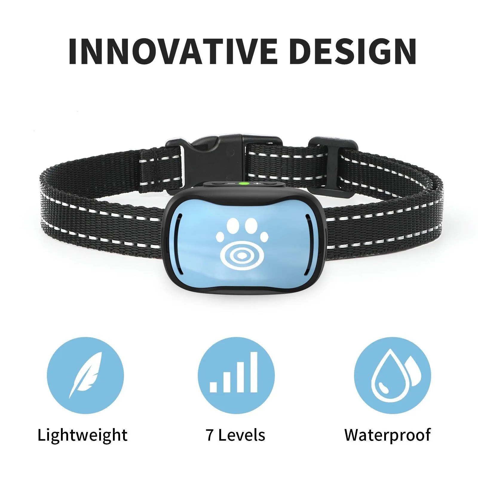 Masbrill No Shock Small Dog Bark Collar Most Humane Stop Barking Collar Control Device-PET687V
