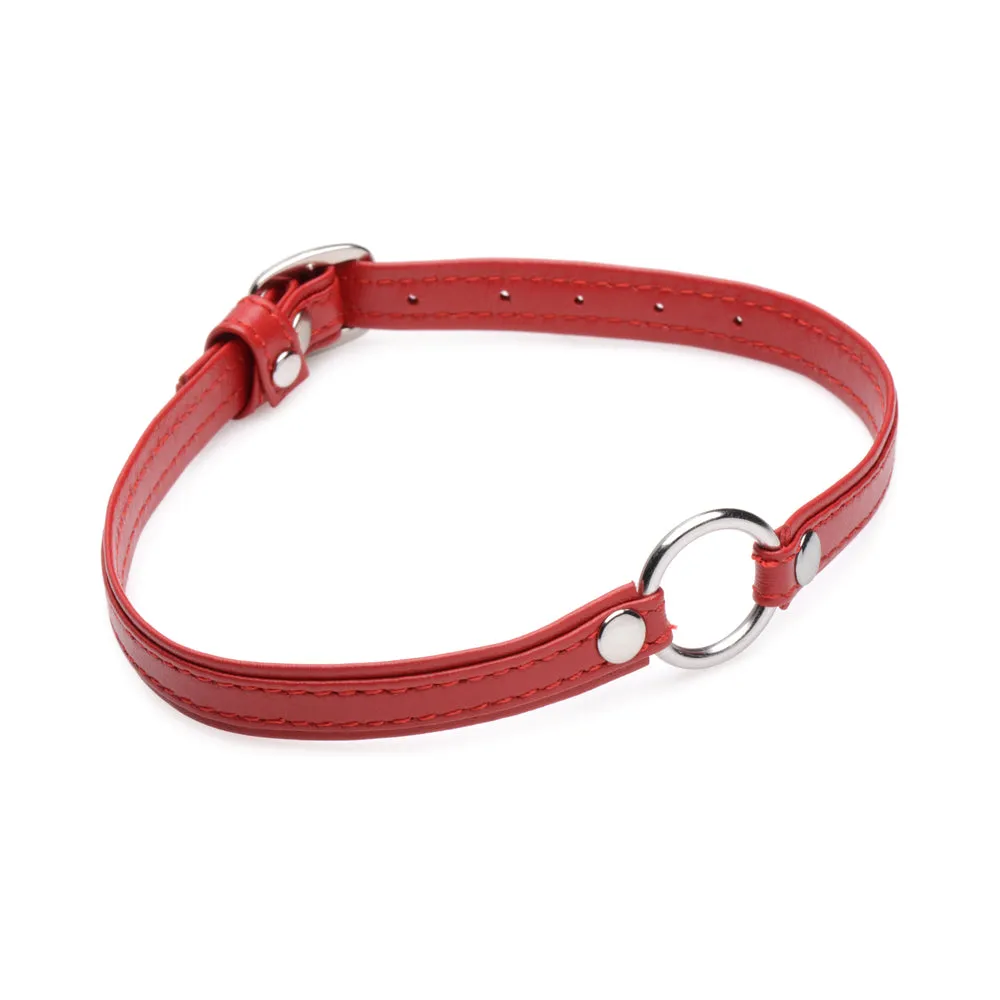 Master Series Fiery Pet Leather Choker with Silver Ring