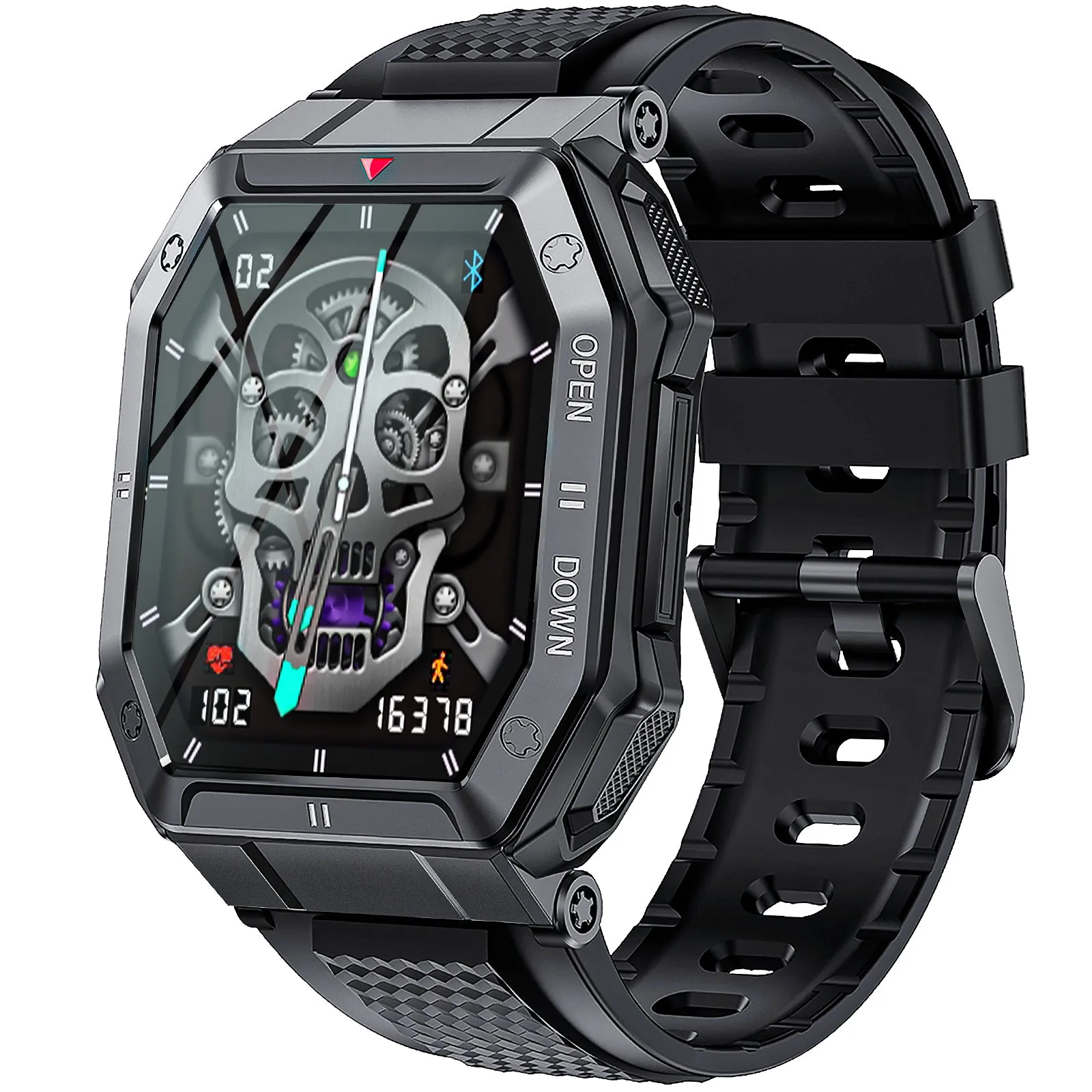 Military Smart Watch for Men with Call (Answer/Make) Outdoor Tactical Sports Watch Rugged 1.85" HD Big Screen Fitness Tracker Heart Rate Sleep Monitor Smartwatch Compatible with Android iPhone Samsung