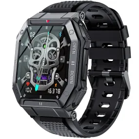 Military Smart Watch for Men with Call (Answer/Make) Outdoor Tactical Sports Watch Rugged 1.85" HD Big Screen Fitness Tracker Heart Rate Sleep Monitor Smartwatch Compatible with Android iPhone Samsung