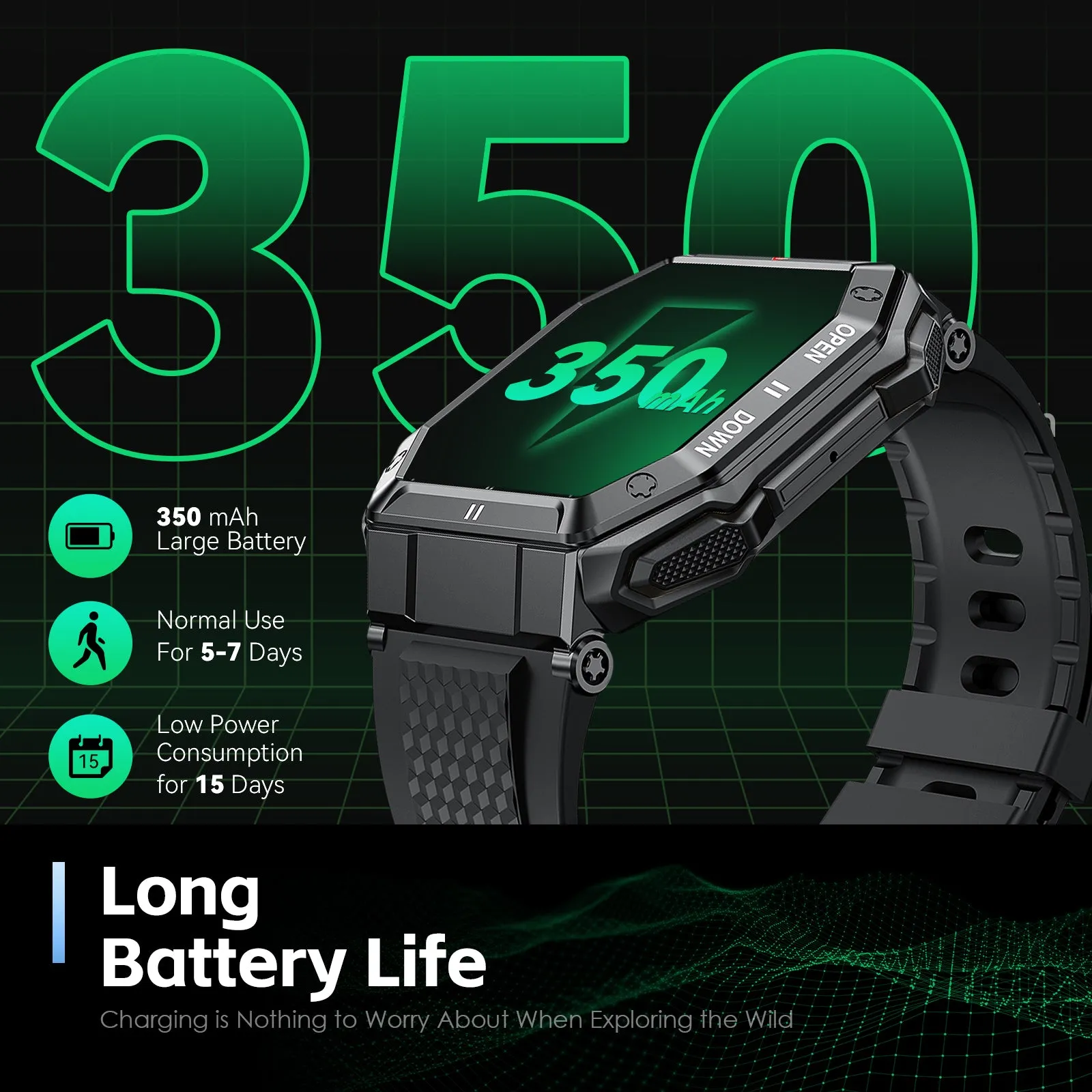 Military Smart Watch for Men with Call (Answer/Make) Outdoor Tactical Sports Watch Rugged 1.85" HD Big Screen Fitness Tracker Heart Rate Sleep Monitor Smartwatch Compatible with Android iPhone Samsung