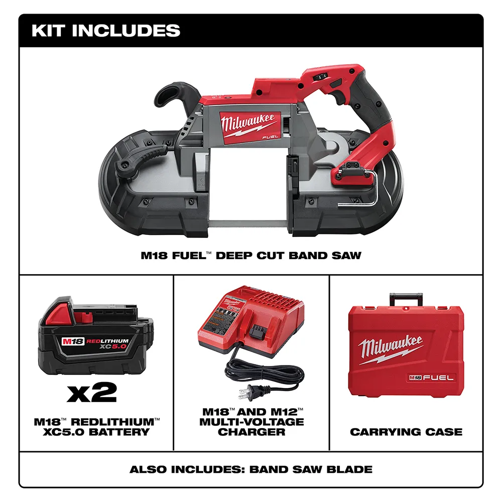Milwaukee M18 Fuel Deep Cut Band Saw - 2 Battery Kit