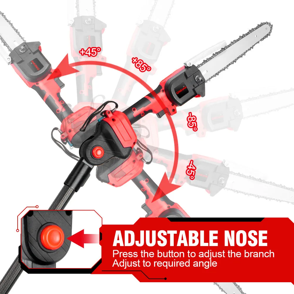 ONEVAN 8" Telescoping Pole(1.3-2.25m) Brushless Cordless Chainsaw | For Makita 18V Battery