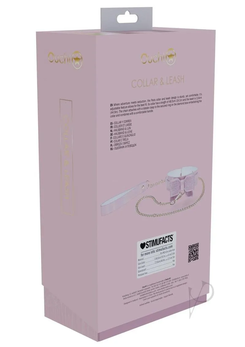 Ouch Paris Coll Collar Leash Pnk