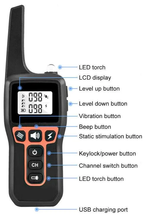 PPTekPro™ Remote Dog Shock Training Collar: 3280ft, Rechargeable, Waterproof LCD