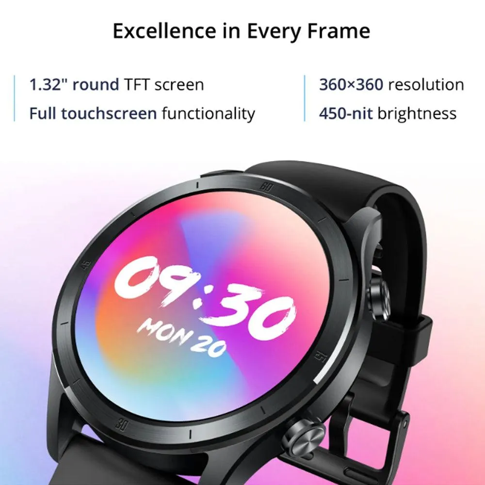 Realme TechLife Watch R100 RMW2106 Smart Watch Black Aluminum Case With Black Silicone Strap