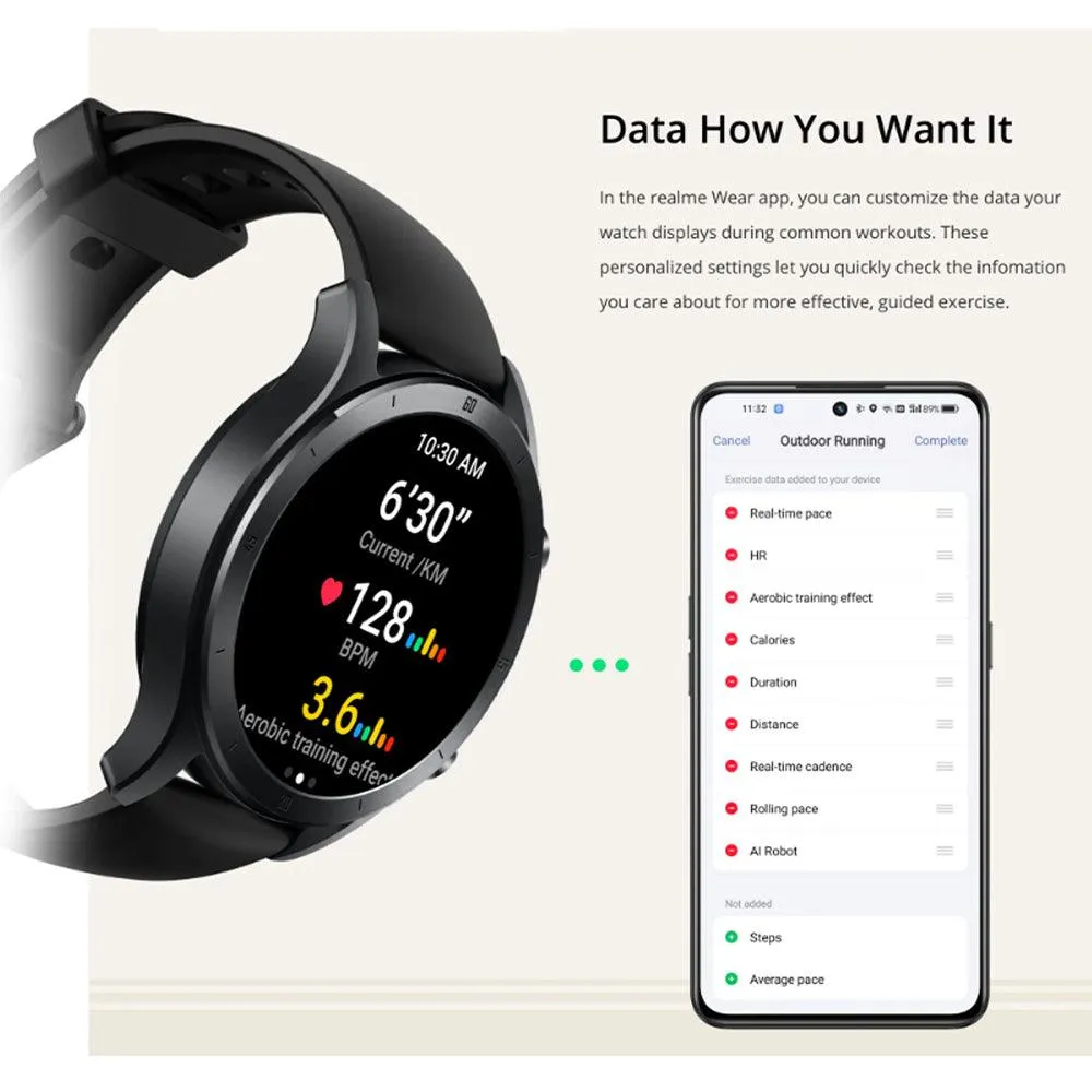 Realme TechLife Watch R100 RMW2106 Smart Watch Gray Aluminum Case With Gray Silicone Strap