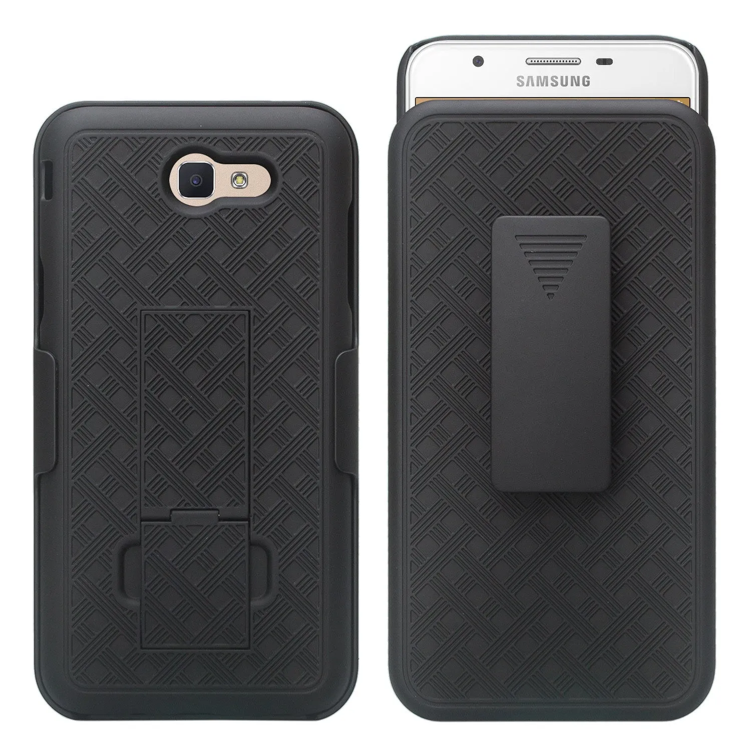 Samsung Galaxy J7 (2017) / J7 Sky Pro / J7 Perx / J7 V / J7 Prime / Galaxy Halo Case, Rugged Slim Rotating Swivel Lock Holster Shell Combo Clip Cover