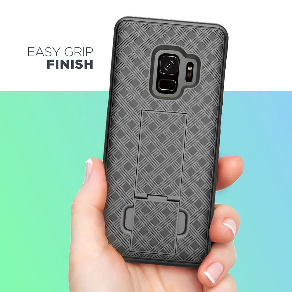 Samsung Galaxy S9 Case, SM-G960U Case, Rugged Slim Rotating Swivel Lock Holster Shell Combo Case for Galaxy S9