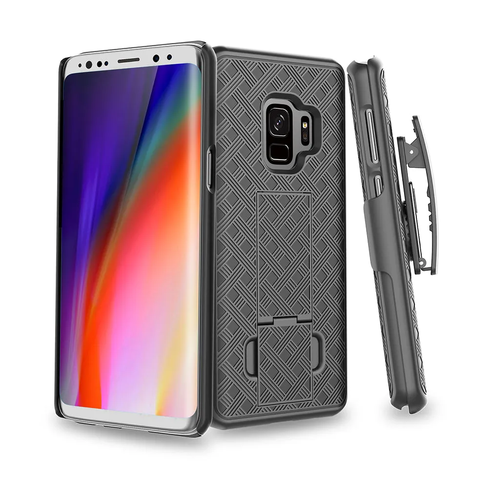Samsung Galaxy S9 Case, SM-G960U Case, Rugged Slim Rotating Swivel Lock Holster Shell Combo Case for Galaxy S9