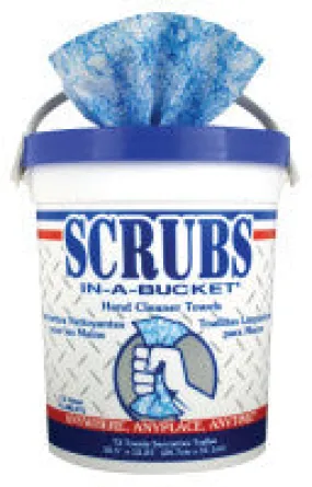 SCRUBS Hand Cleaner Towels, Wet Wipe Bucket